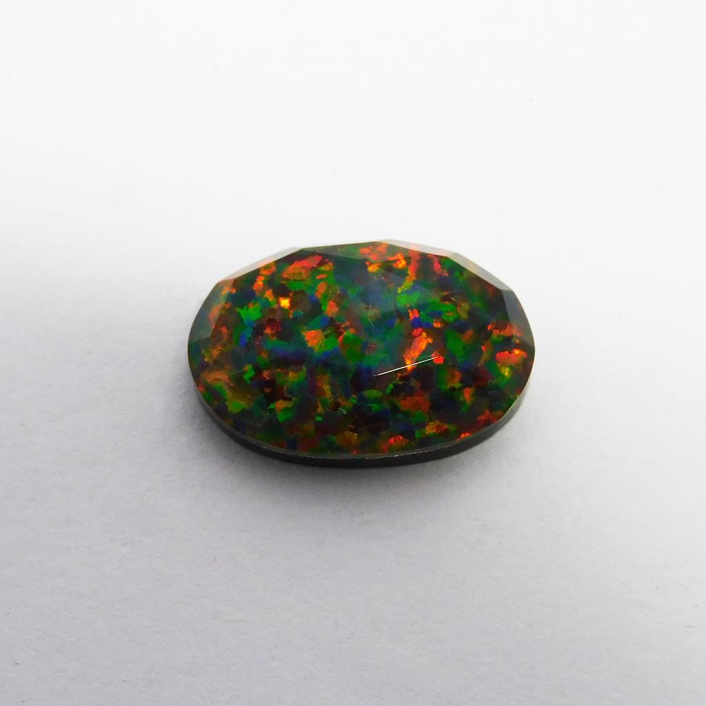 Lab-Created Opal Loose Gemstone Doublet Multi Color 6.35 ct Oval Cut for Jewelry Making and Crafts