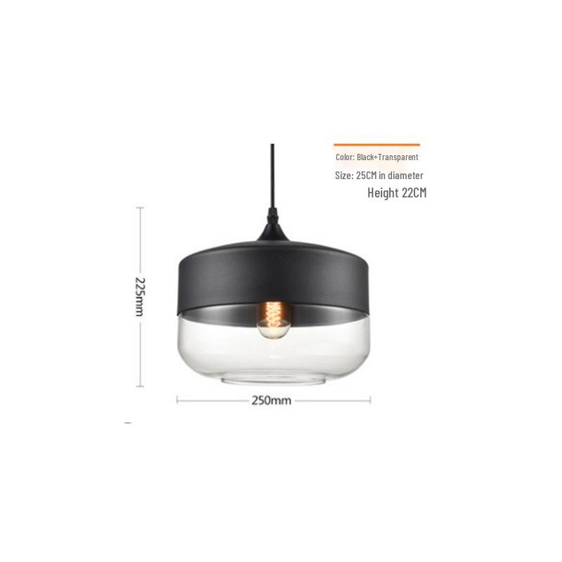 Nordic Retro Glass Pendant Light for Dining, Living Room, Bar, Cafe
