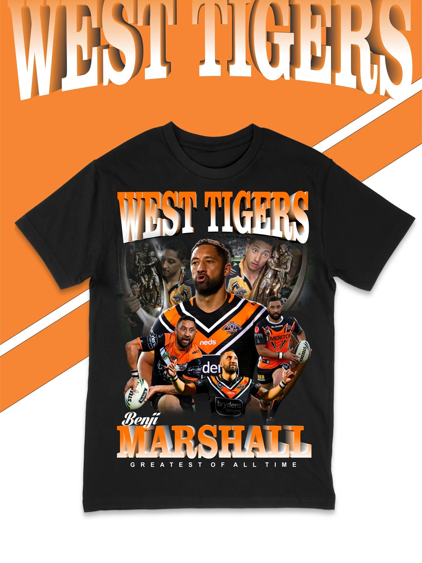 Men S Benji West Tigers Graphic Tee - Black Featuring an Orange Emblem S