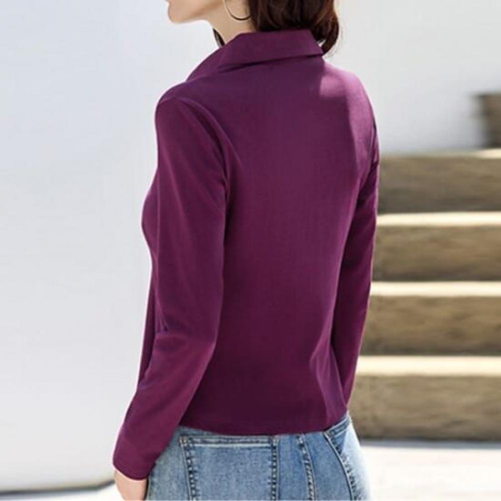 Navava Women BuTTon PoinT Collar Long Sleeve T shirT nT2914