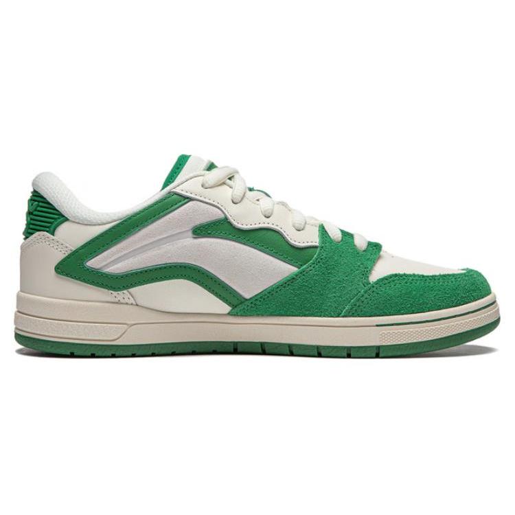 New LiNing Wave Pros Cushioning Low Top Skateboard Shoes Men's Green White AEPU017-4