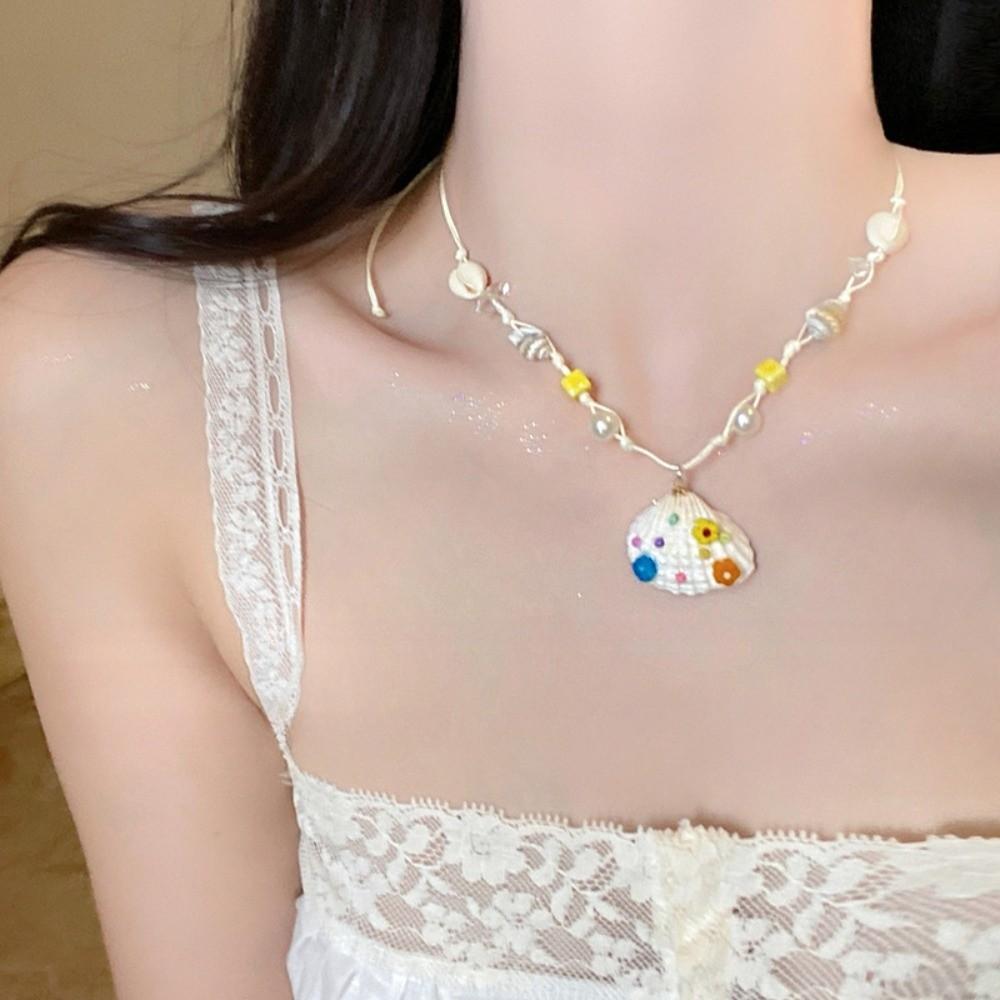 Pearl Shell Starfish Necklace Summer Sea Series Starfish Beach Neck Chain  Vacation