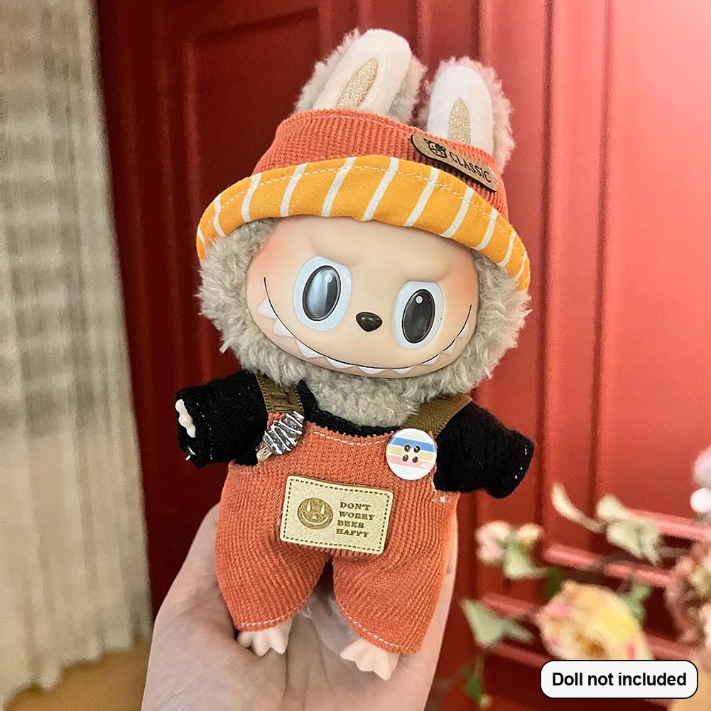 For 17cm Labubu Doll Clothes Fashion Clothes Hoodies Doll Clothes Color Match Hoodies Dolls Accessories Cute Decoration Little Cloths
