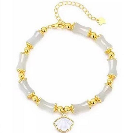 

Браслет из нефрита Хетан и стерлингового серебра - Неподвластный времени подарок для нее на День святого Валентина Циси Free Engraving 925 Silver