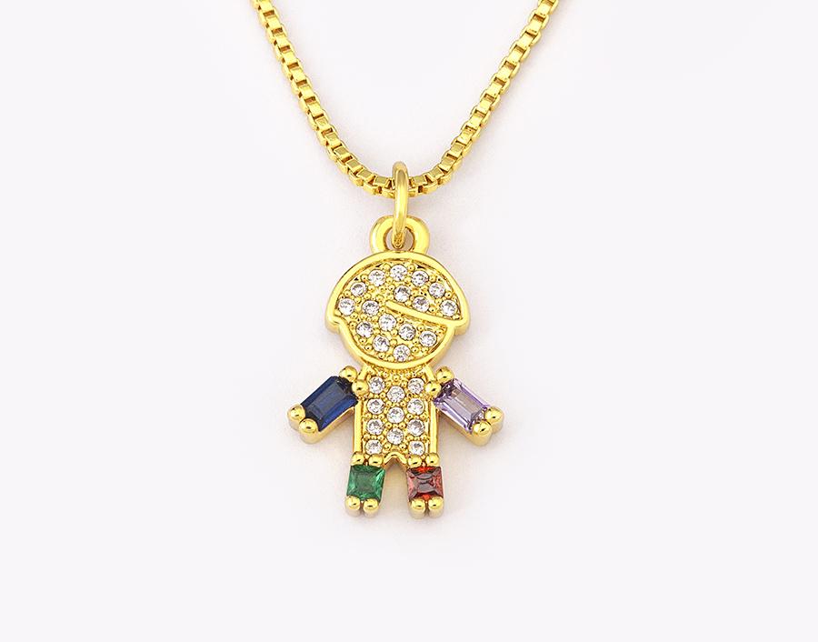 Nidin New Boy/Girl Pendant Choker Jewelry Zircon Necklaces Accessories For Mom Kids Parent-child Anniversary Gifts Wholesale