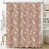 Vintage Botanical Print Shower Curtain Waterproof Fabric Rectangular Home Decor Decoration Beige Floral Pattern 180x240cm (Brown