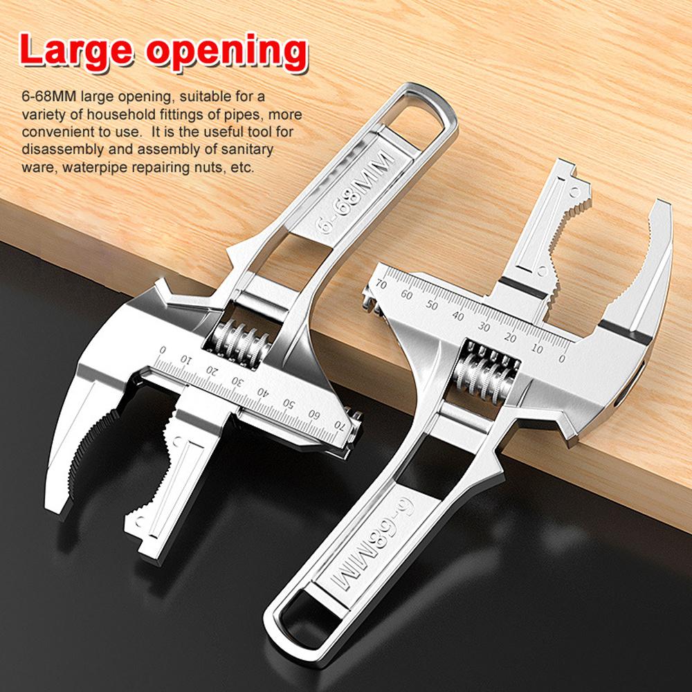 Llave multifuncional para fregadero de baño, grifos de inodoro, llave de reparación de 6-68mm, gran apertura ajustable