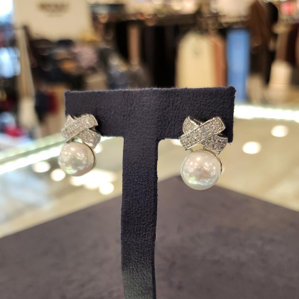 ARTRIA Wedding Pearl E Ribbon Pearl Earrings APPERJJ0001WHF