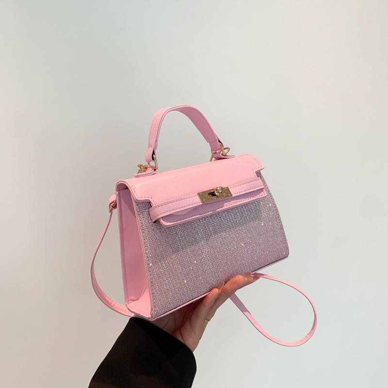 Sequin small bag women's 2025 autumn new high-end small square bag gold silk embroidery thread high-value shoulder messenger bag