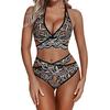 Sexy Lace Underwear Set Floral Lace Bralette And Panty Babydoll Outfits Halter Bra V Waist Briefs Women 2 Piece Underwear Set