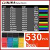 Boxed and Bagged Colored Heat Shrink Tubes - 530pcs Insulation Sleeves and 560pcs Electrician Wiring Tubes