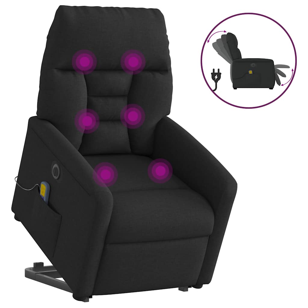 Lift-Up Massage Chair, Electric, Reclining, Black