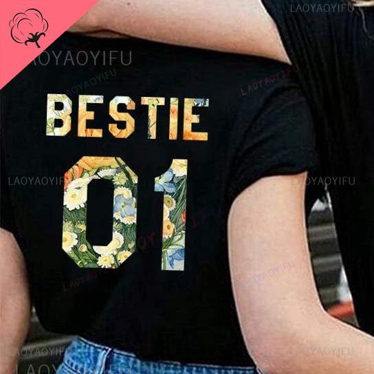 

Лучший друг 01 Футболки Футболки для лучших друзей для 2 Футболки для лучших друзей Парные хлопковые футболки для друзей Праздничный подарок Мода Женская одежда Буквы Топ 2XL