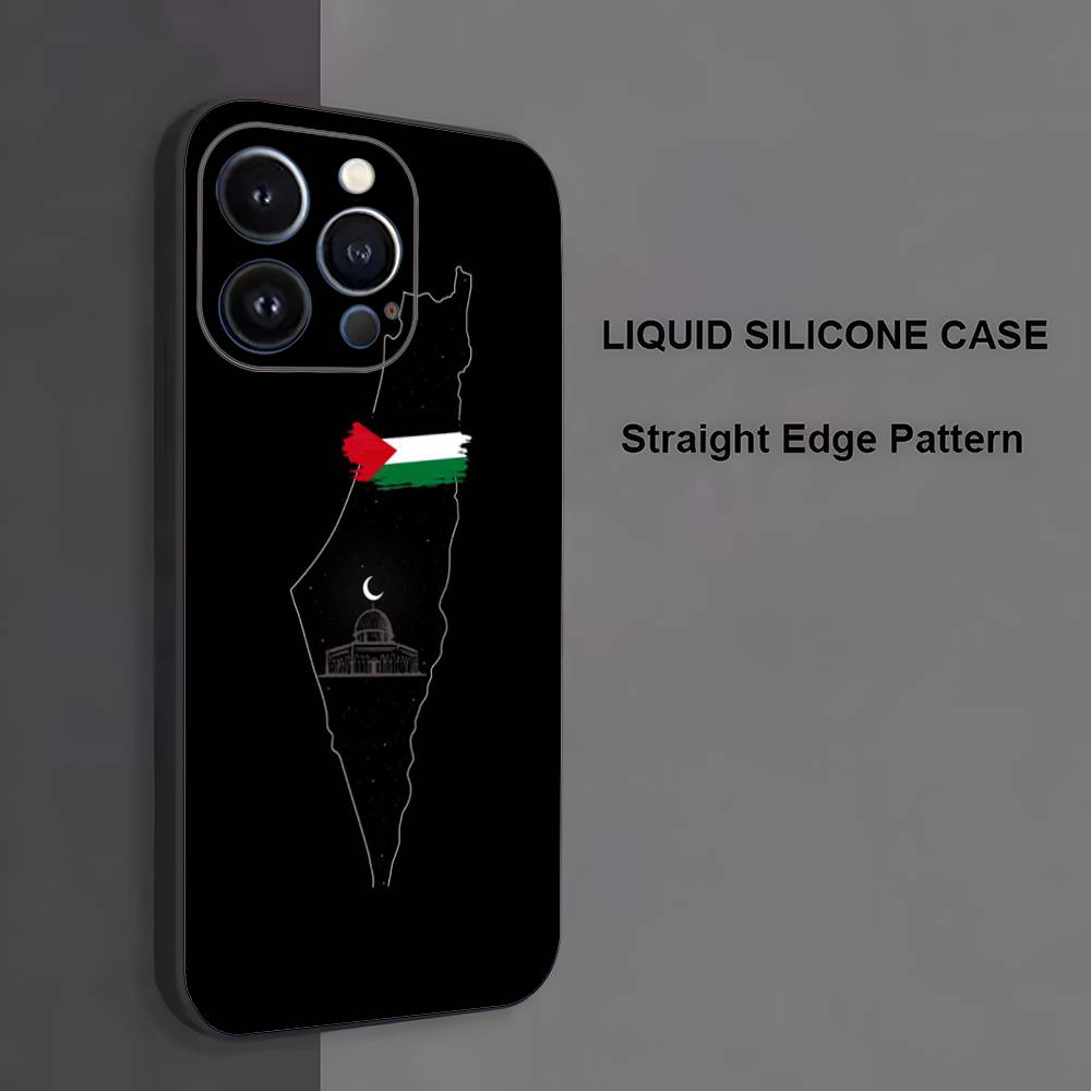 Palästina-Flagge Handyhülle Für iPhone 17,16,15,14,13,12,11 ,Pro Max,XS,X,XR,SE,Mini,8,7,Weiche Silikon Schwarze Hülle
