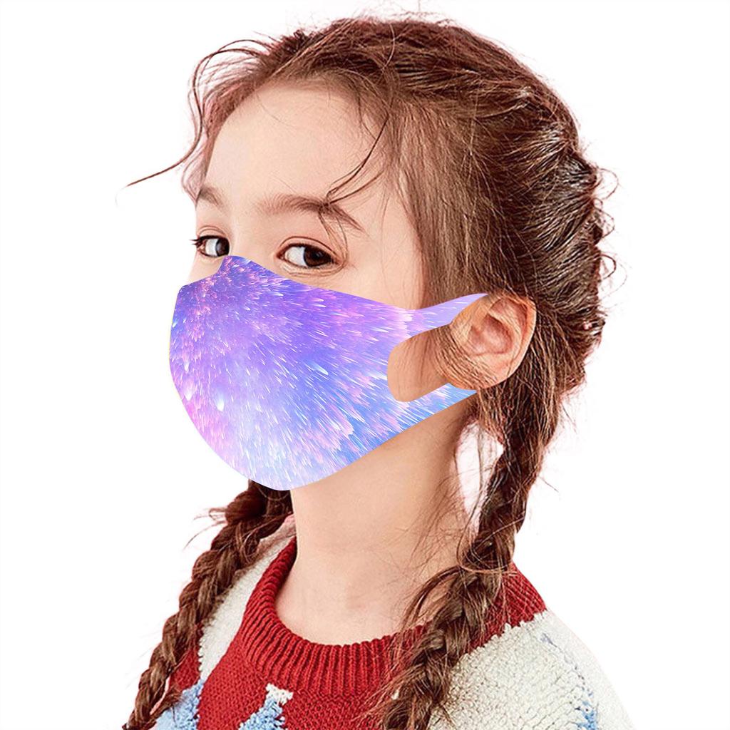 Kids Face Mask Ice Silk Print Breathable Face  For School Kids Outdoor, Fashion Washable Reusable Windproof Face Fabric