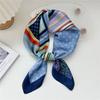 68cm Rainbow Striped Printed Scarf Women's New Style Emulated Silk Scarfs Fashion Versatile Clothes Bag Accessories Scarf