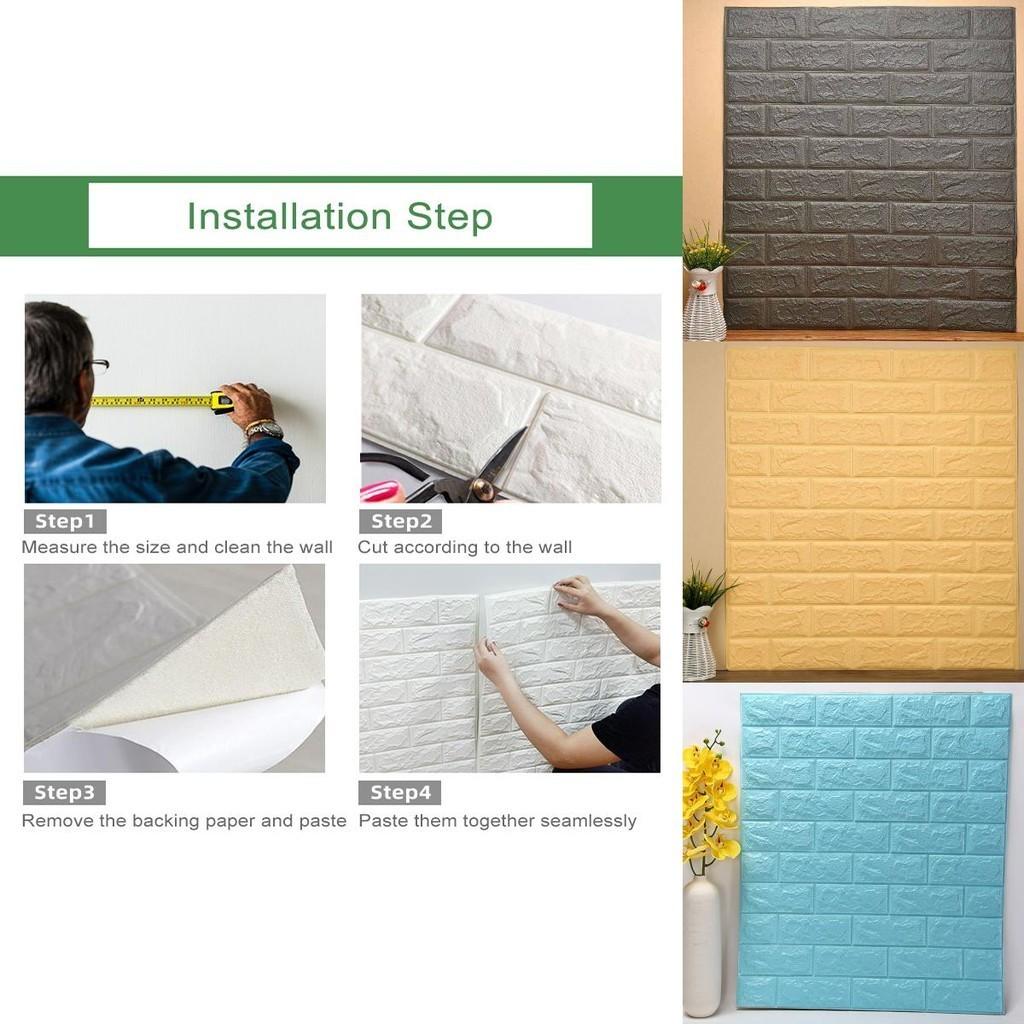 Environmental Friendly 3d Self-adhesive Brick Wall Panel Sticker