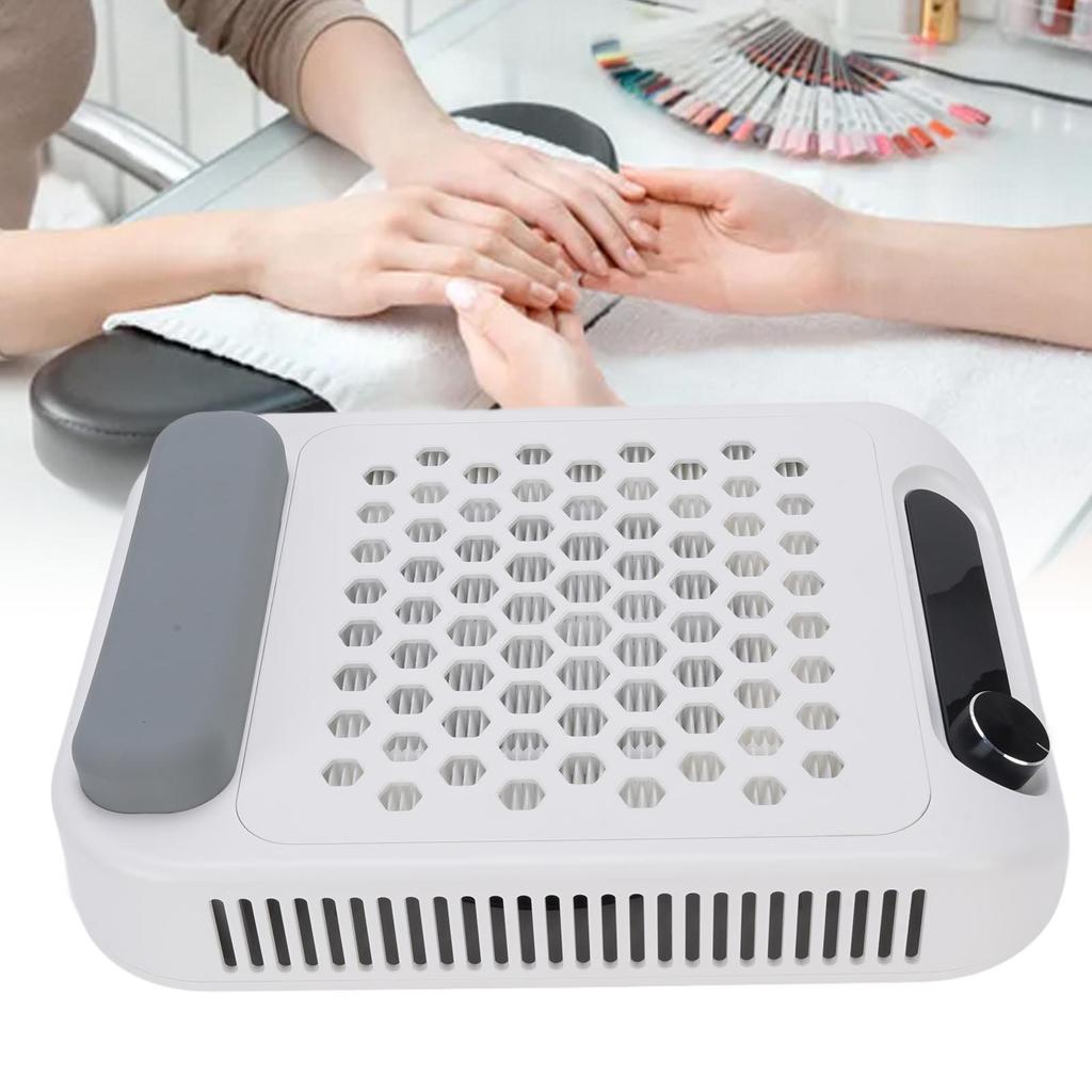 Nail Dust Collector with Silicone Arm Rest Reusable Filter LED Display Nail Vacuum Cleaner Brushless