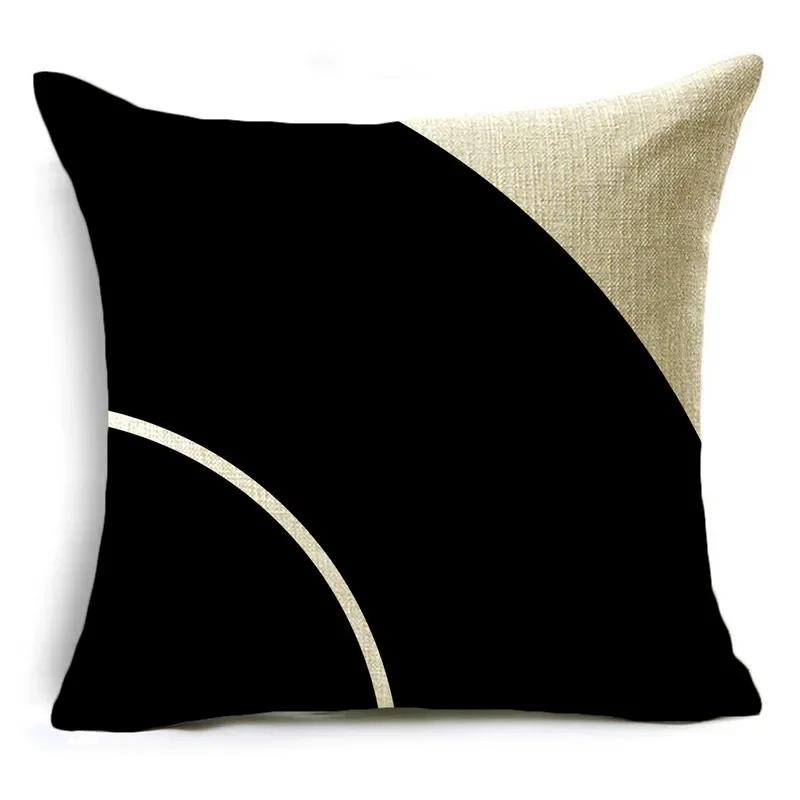 Poszewka na poduszkę Czarno-biała Prosty design Geometryczne szycie Pokrowiec na poduszkę do sofy, biura, na drzemkę 40*40cm/45*45cm/50*50cm