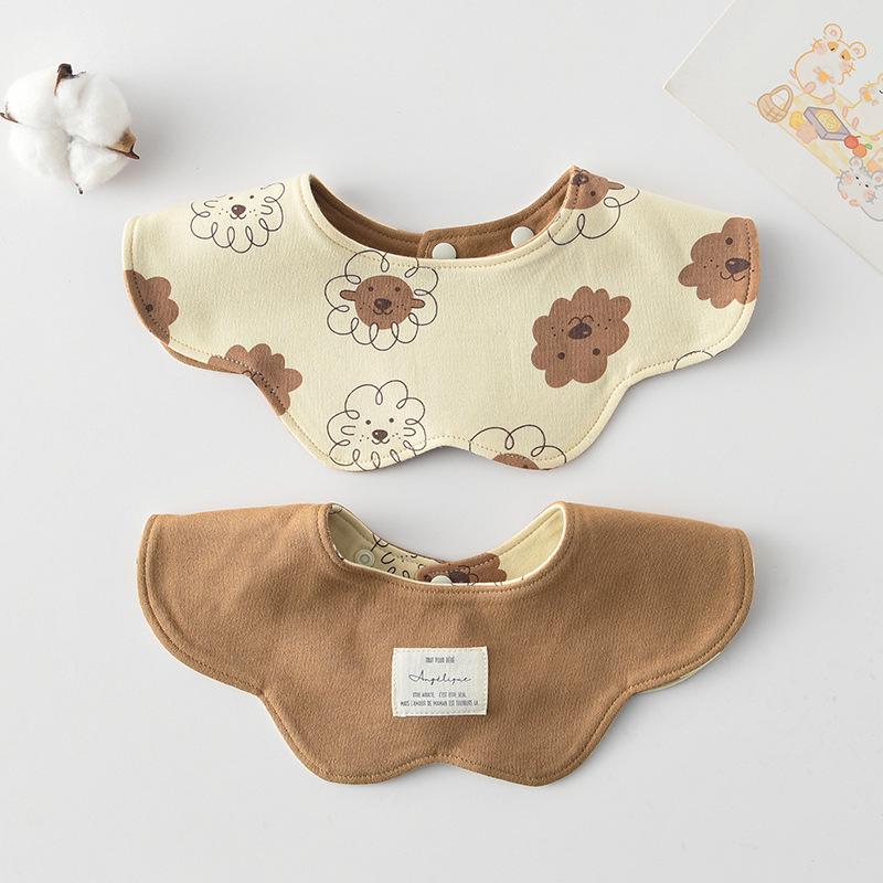 Korean Style A-Type Pure Cotton Double-Sided Baby Bib for 0-2 Years