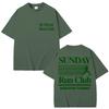 Sunday Running Club Graphic Summer T Shirt Cotton Breathable Sporty  Jogging Tshirts Unisex Women Oversized Cotton Casual Tshirt