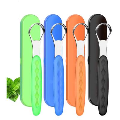 Portable Case Stainless Steel Tongue Cleaner Color Tongue Scraper Bad Breath Mouth Cleaner Board Dentisty Oral Hygiene Care