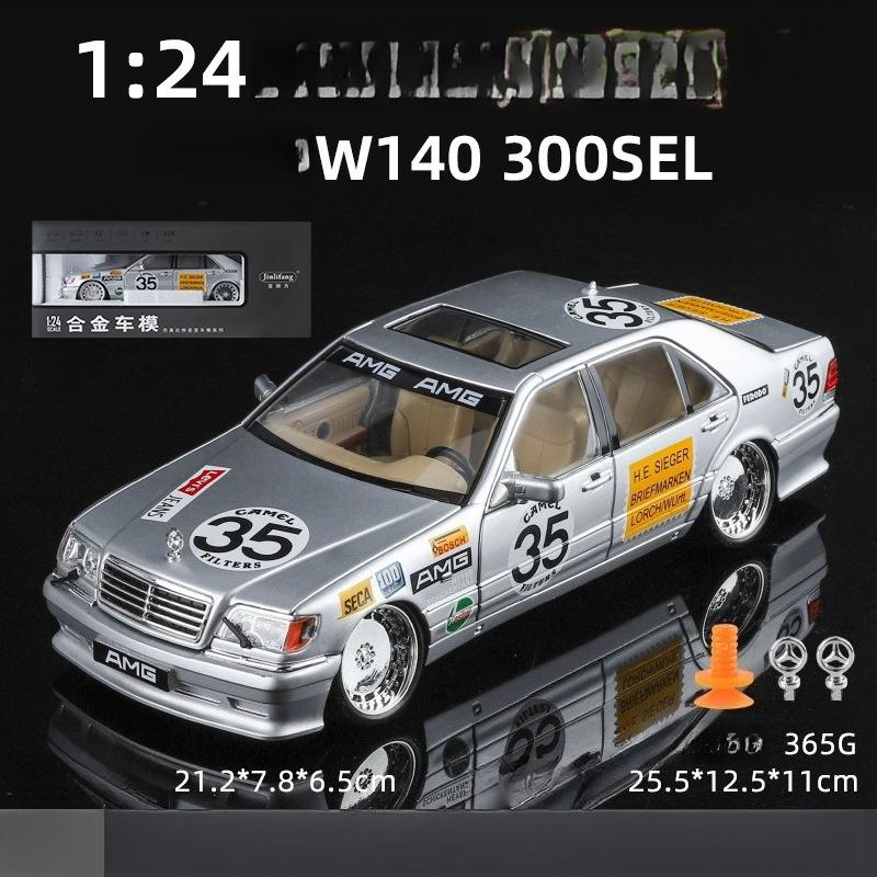 Simülasyon 1:24 Mercedes Benz S W140 320SEL Modifiye Versiyon Alaşım Yarış Arabası Diecast Model Koleksiyon Dekoratif Hediye Erkek Çocuklar
