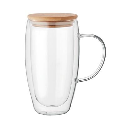 Vorhandener Name Borosilikatglas Doppelwandige 450ml Tasse