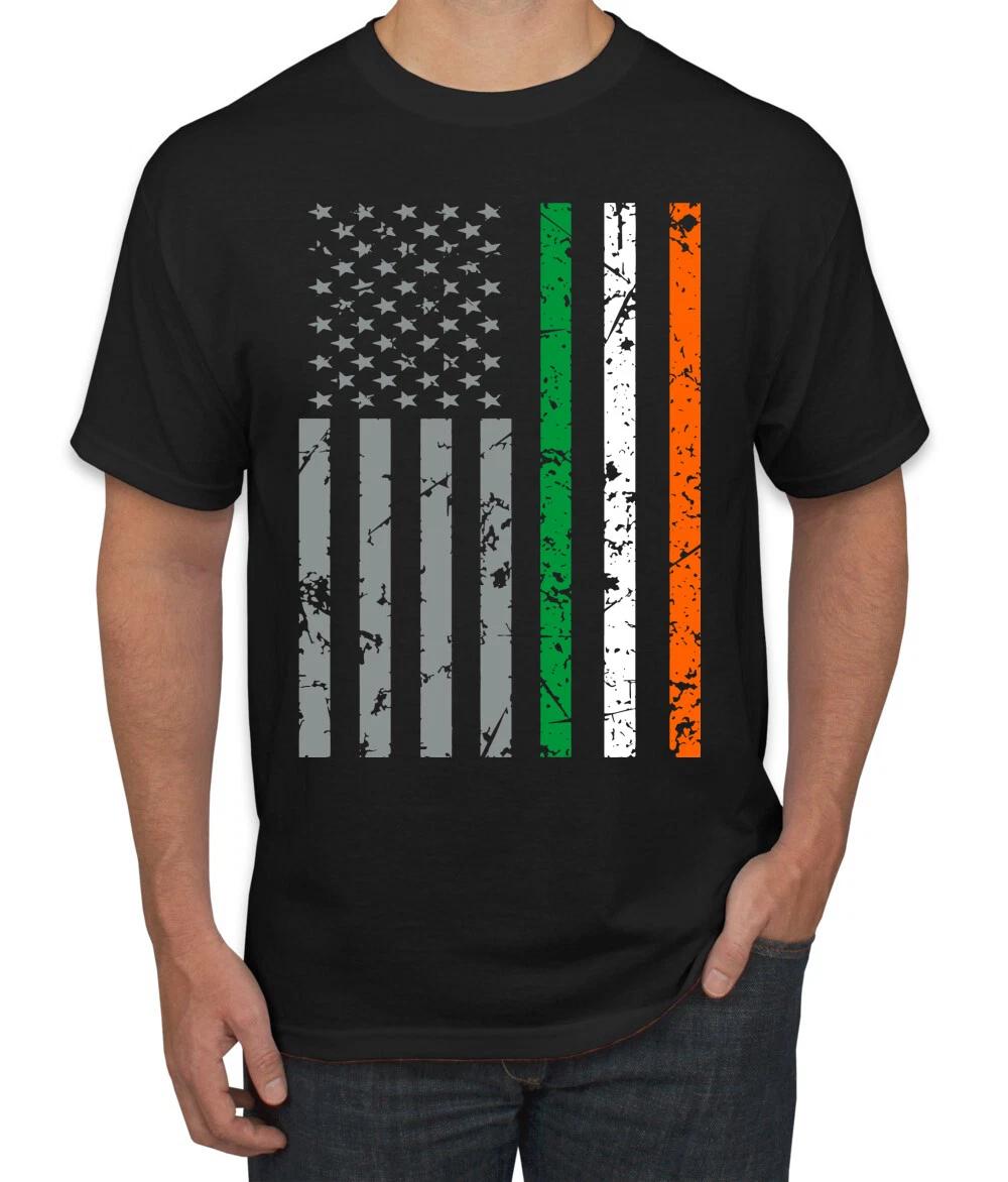 Irish American Heritage USA Flag St Patricks Day Men Graphic T- Shirt 4XL