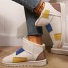 Fashion Patchwork Snow Boots for Women Concise Faux Suede Round Toe Snow Boots Woman Winter Non Slip Plush Keep Warm Booties Female