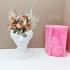 Stylish Flowerpot Silicone Mold Concrete Mould Human Face Shape Flowerpot Molds Cements Mould Silicone Material for Vase