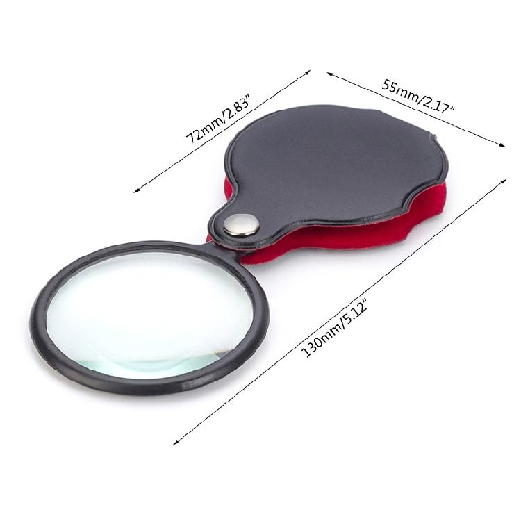 Small Pocket Magnify Glass 8X Folding Mini Magnifying Glass for Hobbies Books