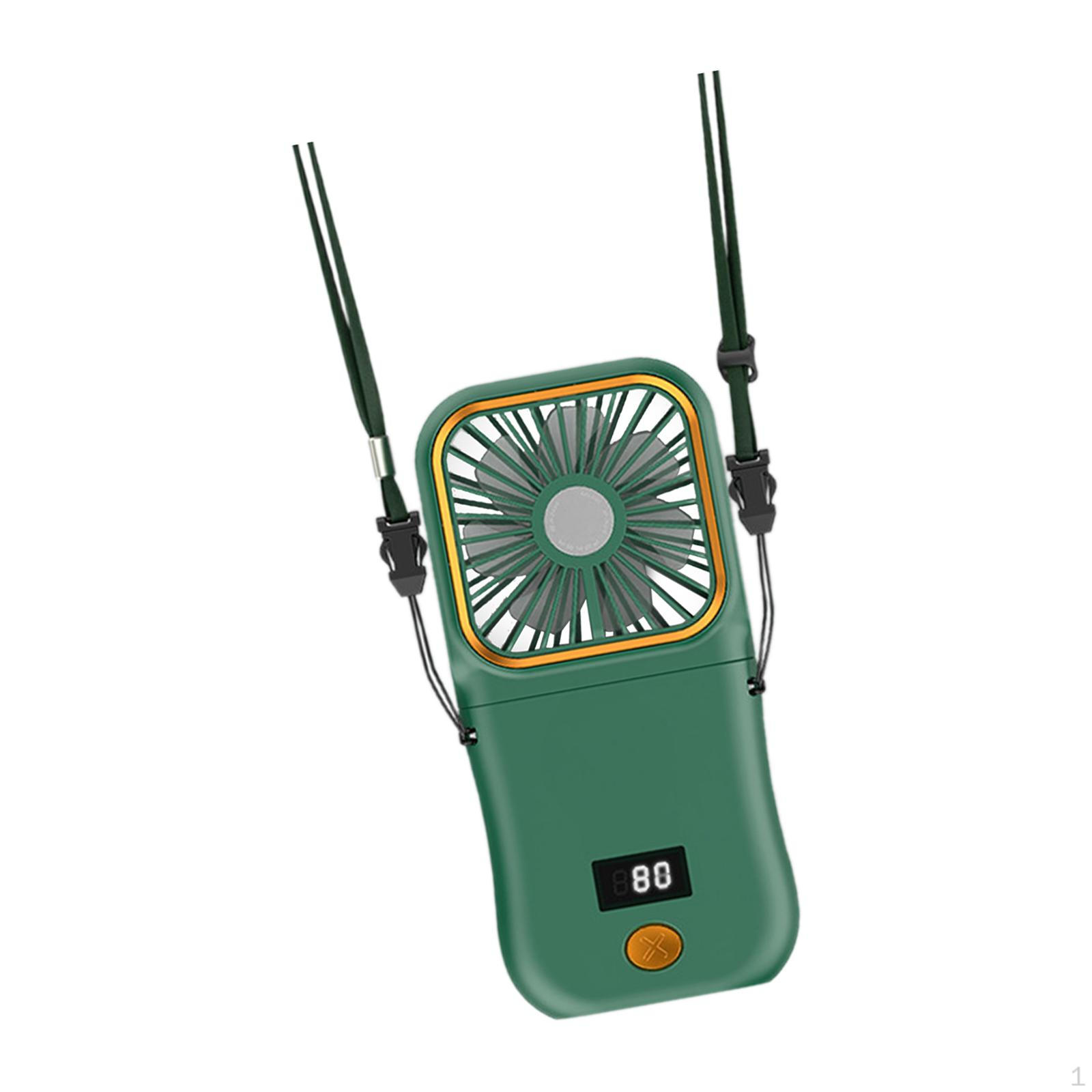 Портативный мини-вентилятор 3 скорости Регулируемый Складной с цифровым дисплеем На шею