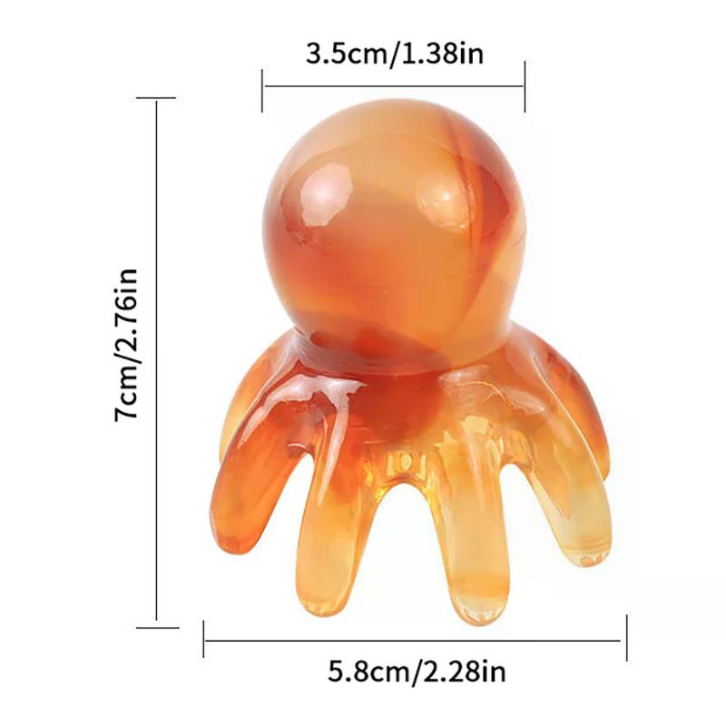 Resin Octopus Shaped Head Meridian Acupoint Massage Comb Wide Tooth Scalp Comb Back Neck And Back Manual Deep Massage Tools