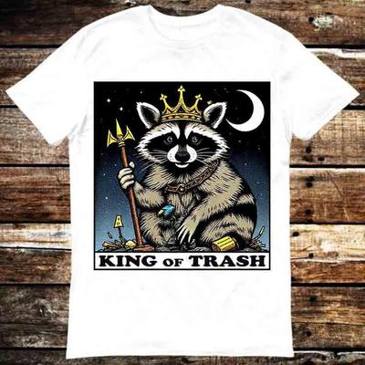 King Of Trash Raccoon Tarot Card Diamond Shirt Meme Gift Tee Funny Unisex Gamer Movie Music 6404 T-shirt