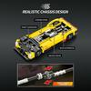 Ungiftig 1370 Teile Gelbes Supercar Bausteine V6 Motor Rennwagen 1:16 Modellbausteine Schreibtisch-Ornament Kinder DIY Spielzeug Weihnachtsgeschenke