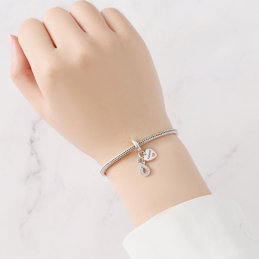 Beads Copper Charms Original Infinite Love Pendant Beads Fit Bracelet Jewelry Diy Women Fine Gift Accessory