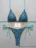 2026 Europese & Amerikaanse Dubbelzijdige Print Vetersluiting Driehoek Bikini Badpak voor Dames