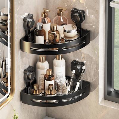 Triangle Suction Cup Corner Shelf Corner Shower Caddy No Drilling Bathroom Storage Shelf with Drain Holes for Toiletries And Kitchen Jars