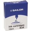 Sailor Fountain Pen Dye-Based Ink Cartridges, Black, 13-0404-120
