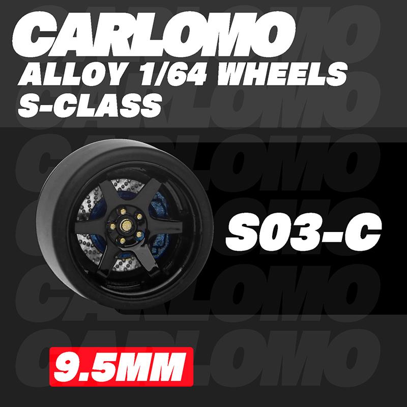 Carlomo 1/64 Räder S-Klasse Räder Mit Gummireifen Bremsscheiben-Baugruppe Felgen Modifizierte Teile Für Modellauto Tomica 4er Set