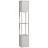 Floor Lamp In Modern Design, 2 Shelves, Pull Chain Switch, 26 Cm X 26 Cm X 156 Cm, Black + White