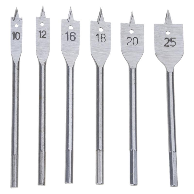 

6Pieces Triple Point Woodworking Flat Drill Cabinet Lock Hole Opener Wood Fraise High Speed Steel Drill Bit Set 1