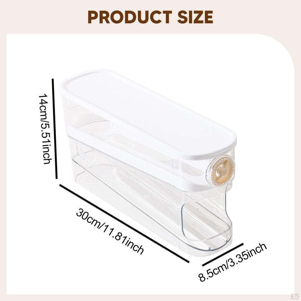 Automatic Rolling Egg Holder Dispenser Double Layer Reusable Organizer with Lid for