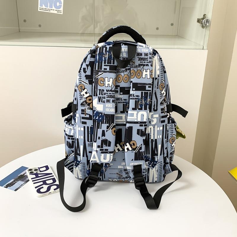 Schoolbag graffiti color printing fashion trendy cool college student schoolbag new leisure travel large capacity backpack