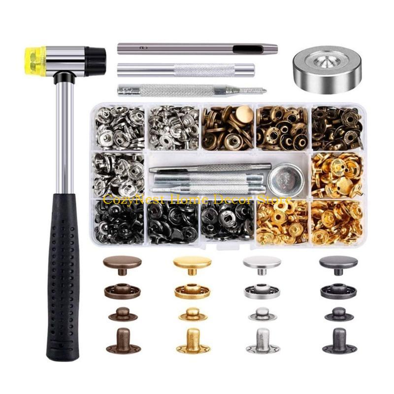 92MF 100/120 szt. Zestawy Dziurek 12,5 mm 4 Kolory Zestaw Oczk do Dziurek z Narzędziem do Montażu Zestawy Dziurkaczy do Skórzanego Paska Ubrań