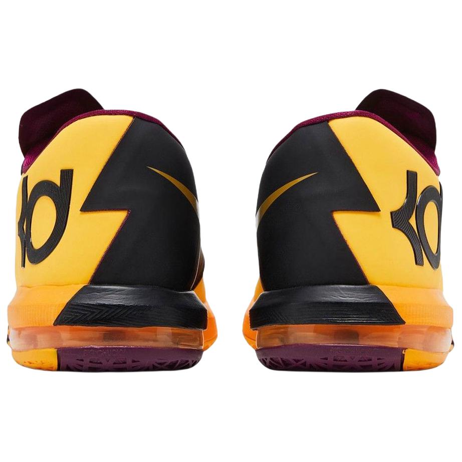 Nike KD 6 Slip Resistant Abrasion Resistant Low Top Basketball Shoes Unisex Yellow Black IB6903-800