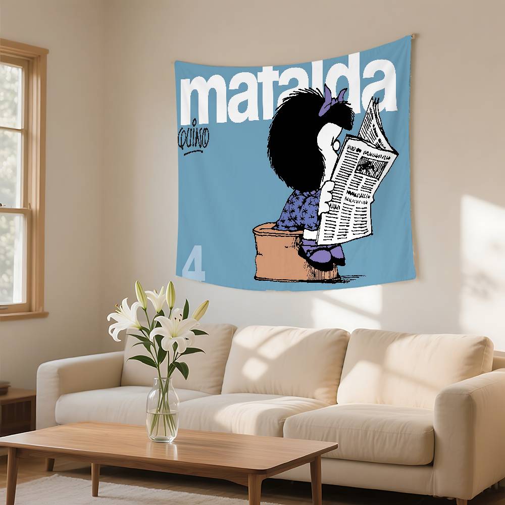 Mafalda Girl Tapestry Wall Hanging Tapestry Art Deco Blanket Curtain Hanging At Home Bedroom Living Room Decor