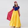 Kostým Sněhurky pro dospělé Cosplay šaty s pláštěm a pokrývkou hlavy Fantasy princeznovský outfit Halloweenská párty Představení
