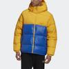 Adidas Originals Trefoil Down Regen Colorblock Hooded Long Sleeve Down Jacket Winter Men Jackets Yellow Blue GE1331